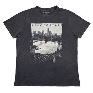 Aeropostale Mens NYC Skyline Graphic T Shirt Black Size M Short Sleeve Casual